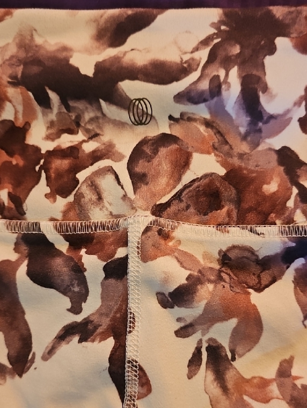 Source Unknown Floral Pink and Brown Leggings - Picture 4 of 4